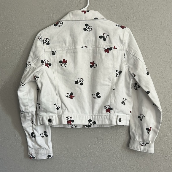 Disney Jean denim jacket, white with Mickey and Minnie. JUNIOR size large. - Picture 3 of 8